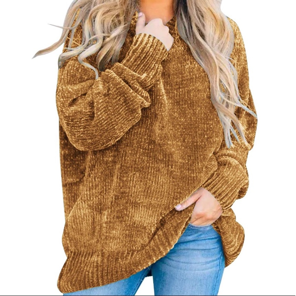 Chenille Velvet knit oversized sweater
